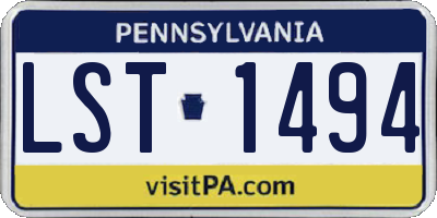 PA license plate LST1494