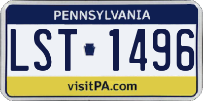 PA license plate LST1496