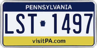 PA license plate LST1497