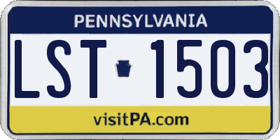 PA license plate LST1503