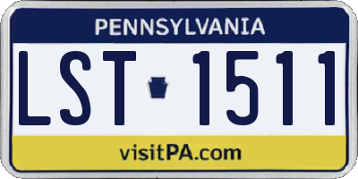 PA license plate LST1511