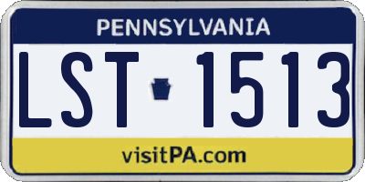 PA license plate LST1513