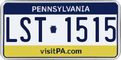 PA license plate LST1515
