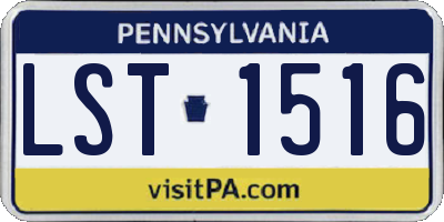 PA license plate LST1516