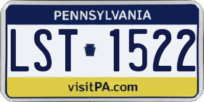 PA license plate LST1522