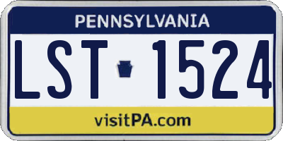 PA license plate LST1524