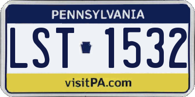 PA license plate LST1532