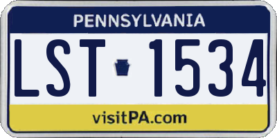 PA license plate LST1534