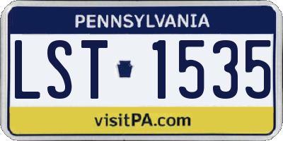 PA license plate LST1535