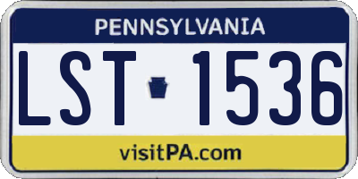 PA license plate LST1536