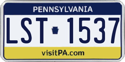 PA license plate LST1537