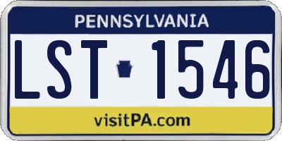 PA license plate LST1546