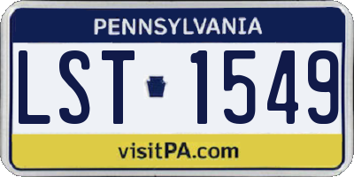 PA license plate LST1549
