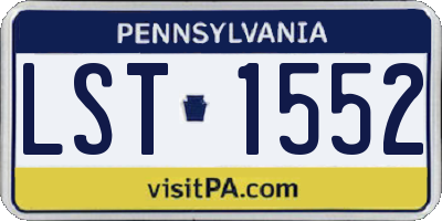 PA license plate LST1552