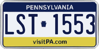 PA license plate LST1553