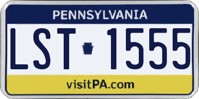 PA license plate LST1555