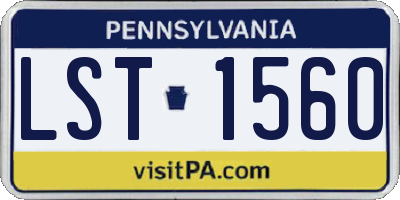 PA license plate LST1560