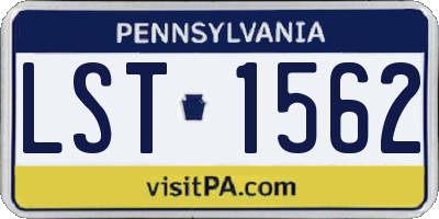 PA license plate LST1562