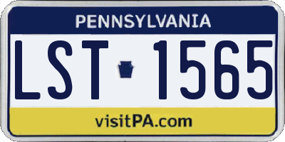 PA license plate LST1565