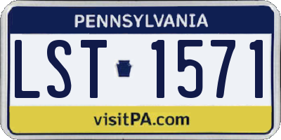 PA license plate LST1571