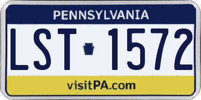 PA license plate LST1572