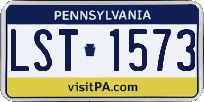 PA license plate LST1573