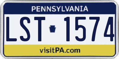PA license plate LST1574