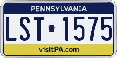 PA license plate LST1575
