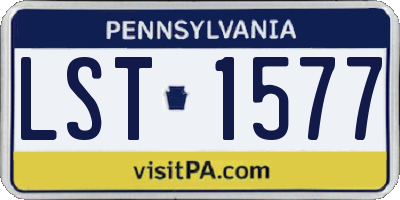 PA license plate LST1577