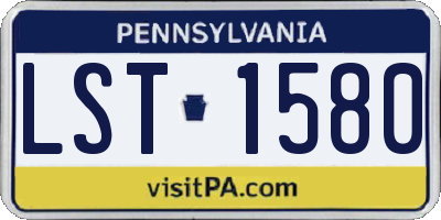 PA license plate LST1580