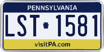 PA license plate LST1581