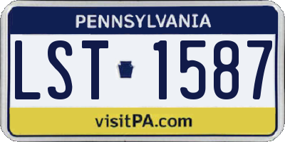 PA license plate LST1587