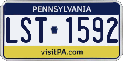 PA license plate LST1592