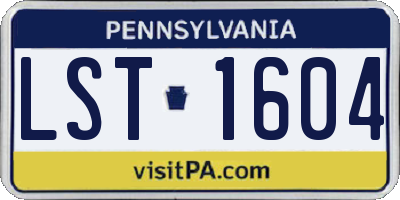 PA license plate LST1604