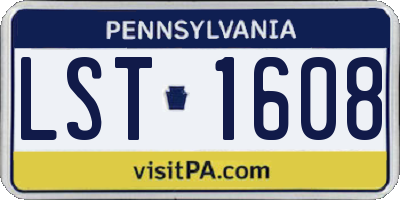 PA license plate LST1608