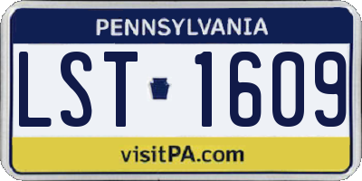 PA license plate LST1609