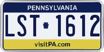 PA license plate LST1612