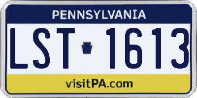 PA license plate LST1613