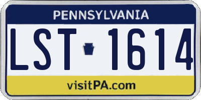 PA license plate LST1614