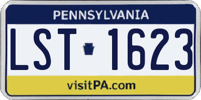 PA license plate LST1623