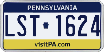 PA license plate LST1624