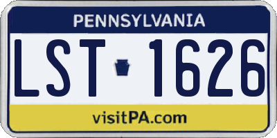 PA license plate LST1626