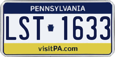 PA license plate LST1633