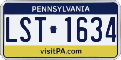 PA license plate LST1634