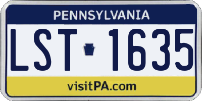 PA license plate LST1635