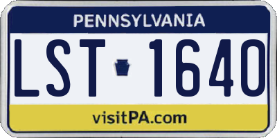 PA license plate LST1640