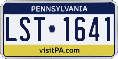 PA license plate LST1641