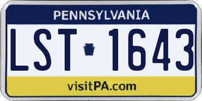 PA license plate LST1643