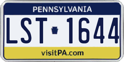 PA license plate LST1644