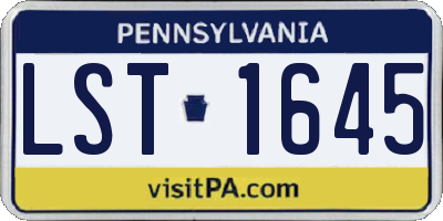 PA license plate LST1645